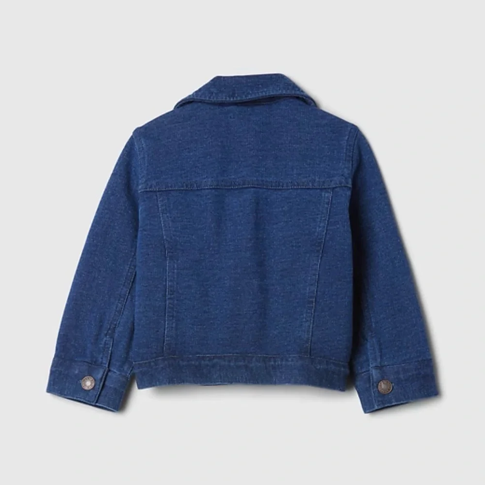 Baby Gap Denim Jacket Baby Girl Boy French Terry Snap Button NWT 3-6M